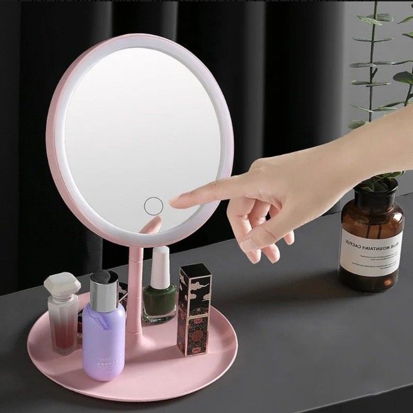 Producto - Espejo maquillaje led rosa
