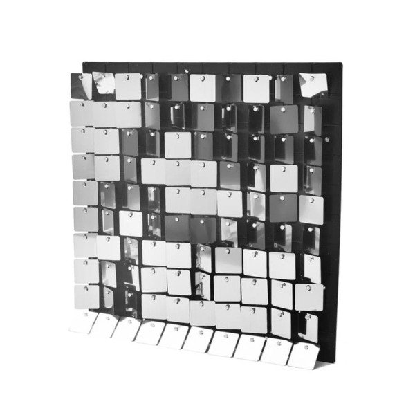 Producto - Shimmer wall panel negro con lentejuelas plata