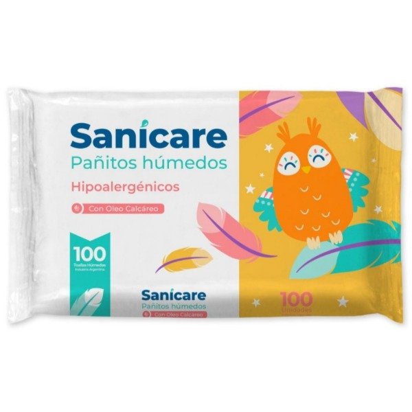 Producto - Toallitas Húmedas Sanicare con Óleo Calcáreo 100u