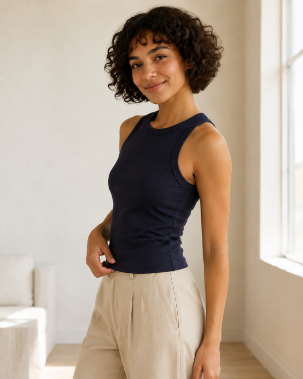 Producto - Musculosa Gema Ribb azul - 1