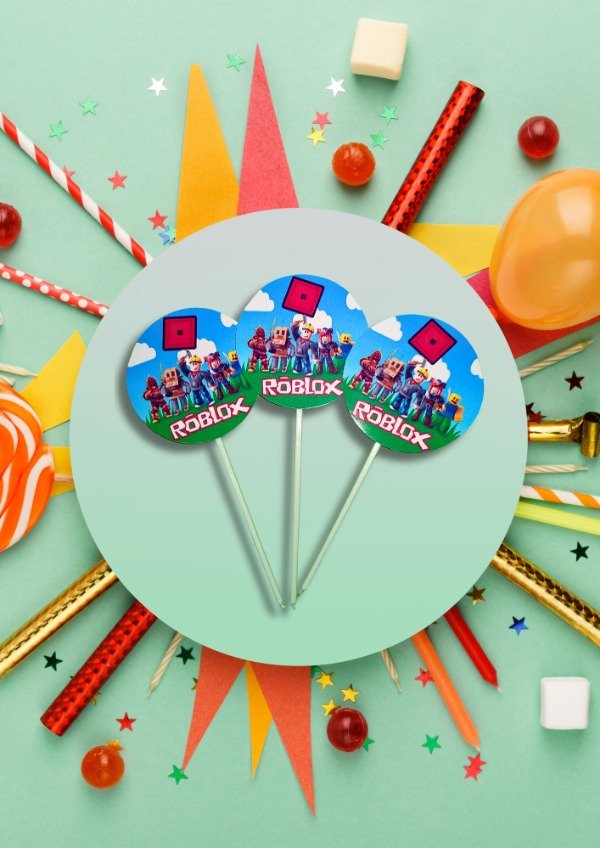 Producto - Toppers p/cupcakes-Roblox