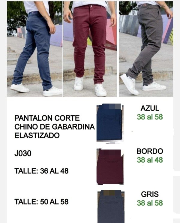Producto - LINEA UOMO Pantalón corte chino gabardina elastizado