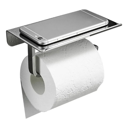 Producto - Porta rollo con tapa y estante para celular