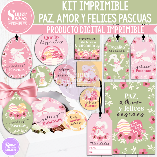 Producto - KIT IMPRIMIBLE PAZ AMOR Y FELICES PASCUAS