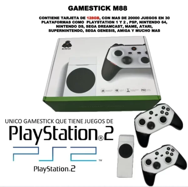 Producto - CONSOLA GAME STICK M88 +20.000 JUEGOS EMULA JUEGOS PS2 C/ 2 JOYSTICK