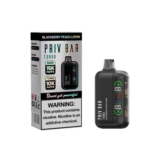 Producto - (POD DESCARTABLE) SMOK PRIV BAR TURBO 15K - BLACKBERRY PEACH LEMON