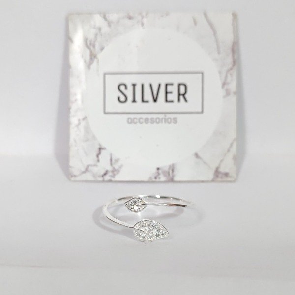 Producto - Anillo hojitas brillantes Regulable talle17