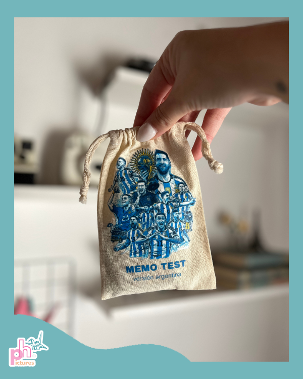 Producto - memo test - souvenir con bolsita de tela personalizado - 1