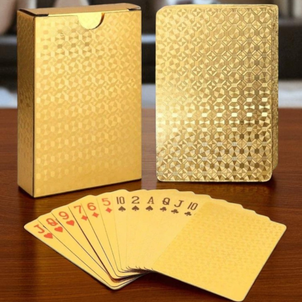 Producto - JUEGO DE NAIPES PARA POKER DORADOS
