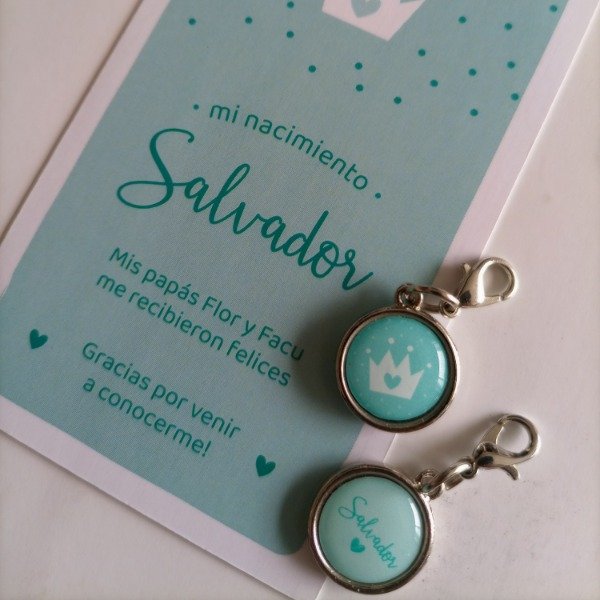Producto - SET NACIMIENTO TARJETA + MEDALLITA PARA COLGAR PERSONALIZADO - SUAVE