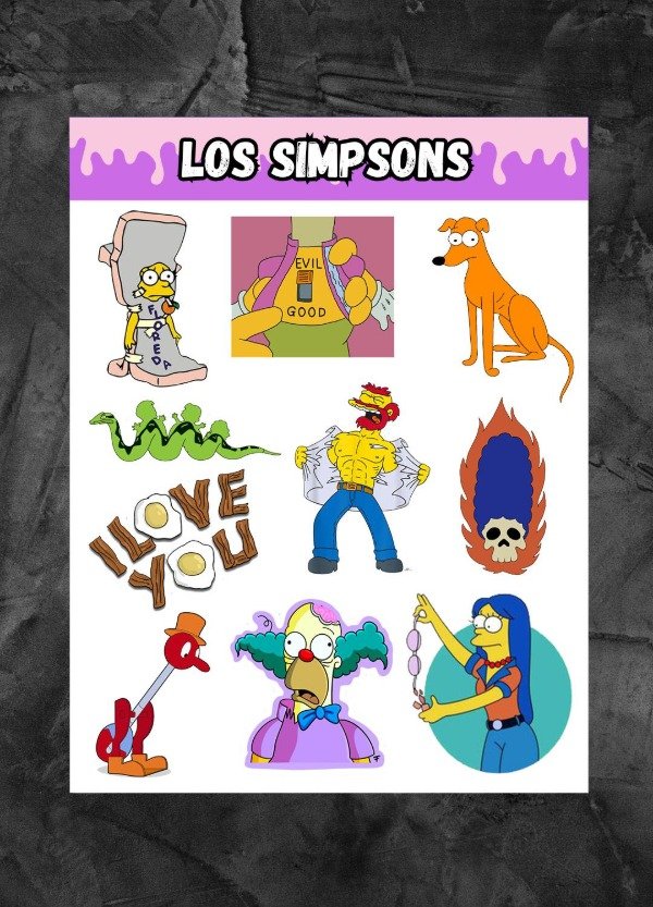 Producto - PLANCHA STICKERS SIMPSONS