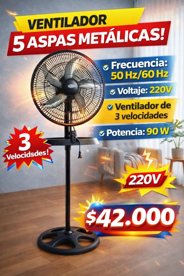 Producto - Ventilador 3 en 1 aspas metalicas