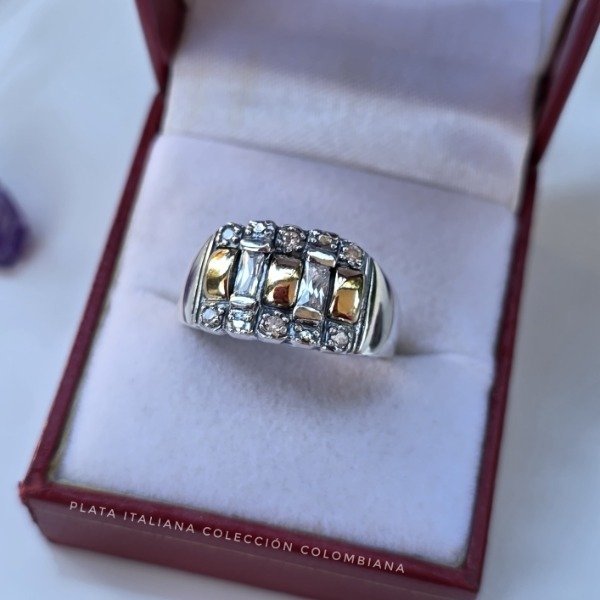 Producto - Anillo colombiano dos rectángulos blancos