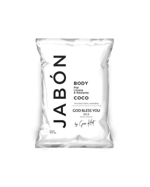 Producto - Jabón Corporal De Coco Orgánico Antibacterial Natural God Bless You 150Grs