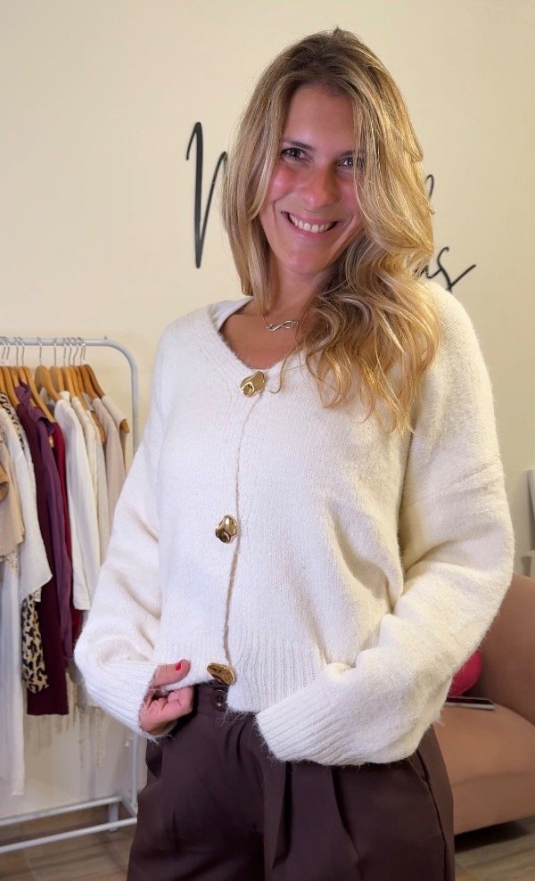 Producto - Cardigan de lana Loisa crema