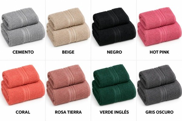 Producto - JUEGO DE TOALLA Y TOALLON LIVIANO 400 GRS FRANCO VALENTE COD 250 - 3
