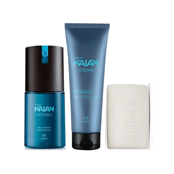 Producto - Combo Kaiak Océano Masculino (Spray + Shampoo + Jabón)
