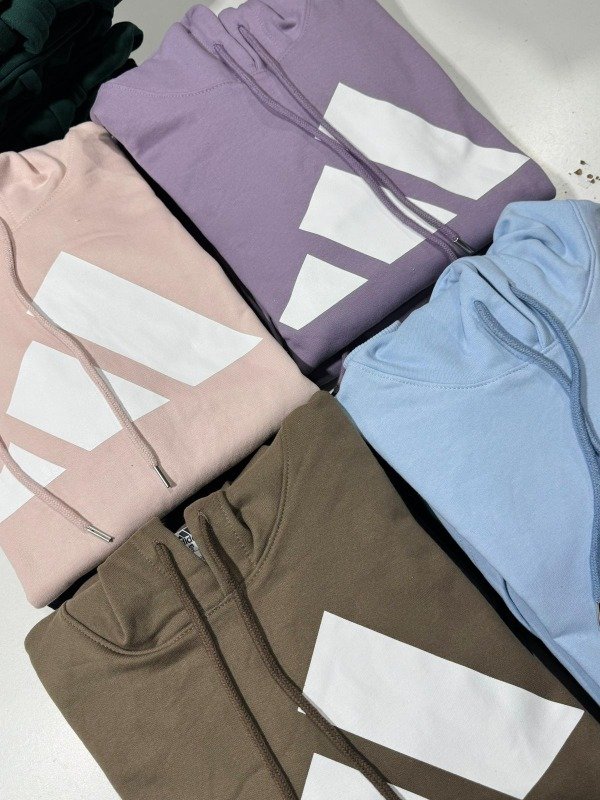 Producto - Buzo Canguro Premium Tres Líneas Colores Claros