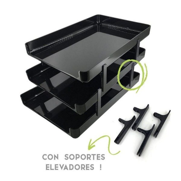Producto - BANDEJA PIZZINI SPAZIO OFIC APILABLE DE 3 PISOS
