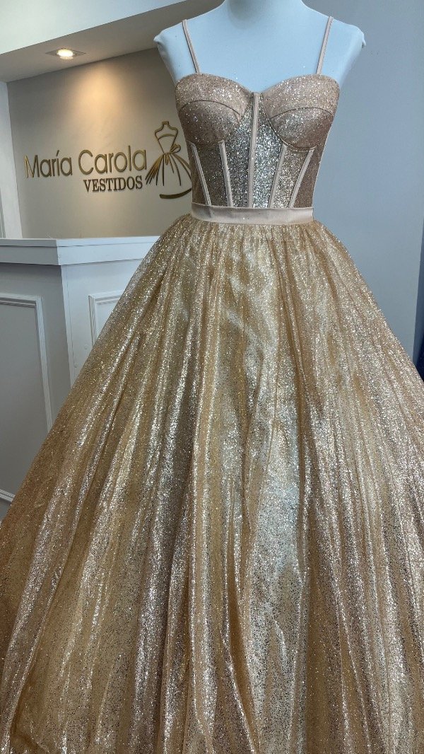 Producto - VESTIDO DORIS 2 piezas dorado