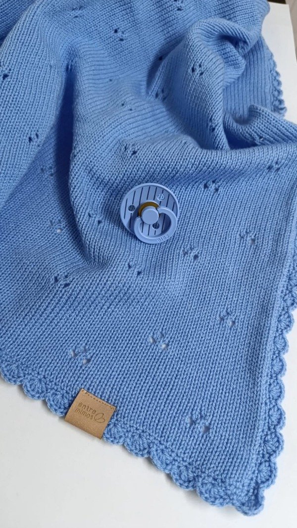 Producto - Manta tejida Azul cielo