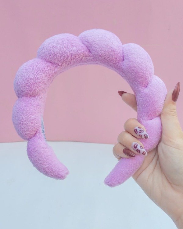 Producto - Vincha skincare violeta peluche