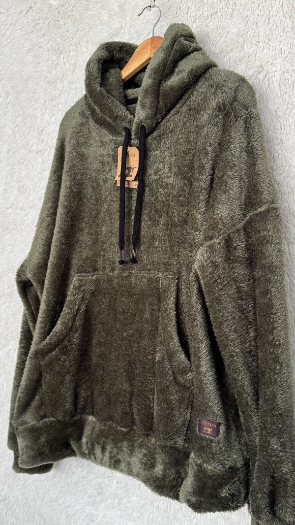 Producto - Buzo Oversize Verde Militar Teddy Bifaz - 2