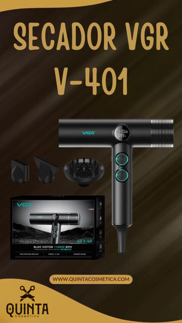 Producto - Secador De Pelo Profesional Vgr V-401 110000rpm Frío Calor Color Negro