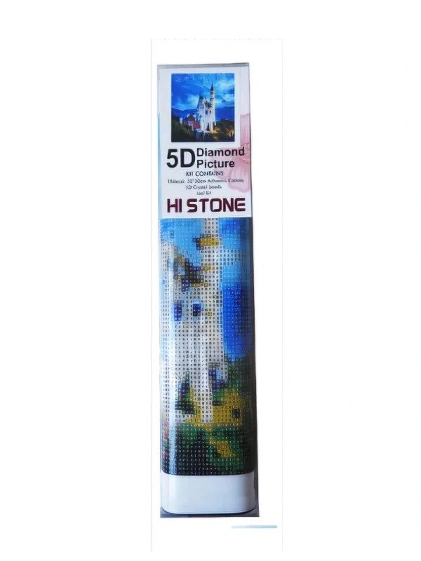 Producto - Kit De Pintura Con Diamantes Diamond Painting 30x30cm HI STONE - Castillo Blanco