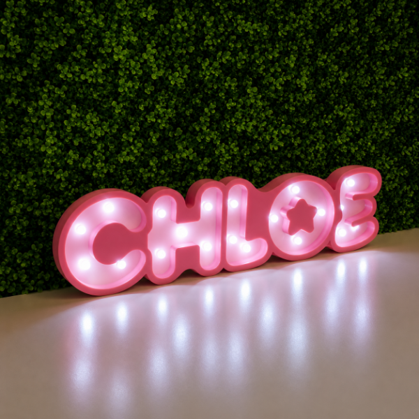 Producto - Cartel de Nombre Decorativo con Luz