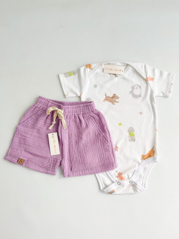 Producto - BOX BODY Y SHORT GASA LILA 12 A 18 MESES