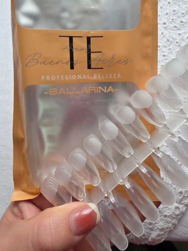 Producto - Tips soft gel 240pcs Te Amor Buenos Aires Coffin Oval C