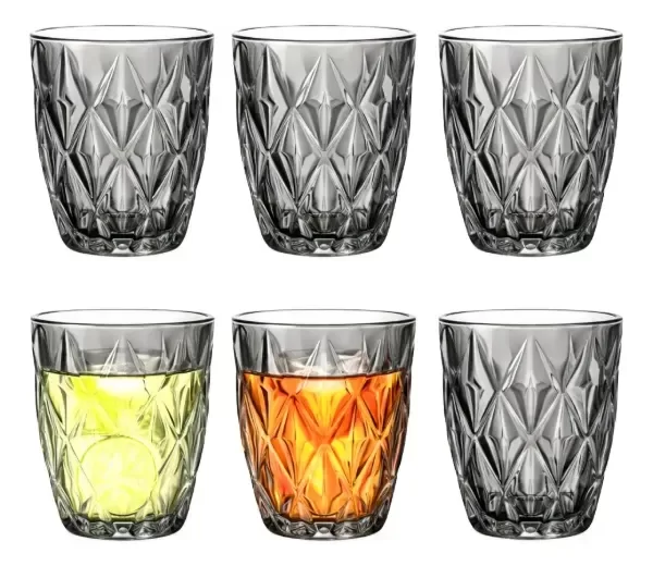 Producto - VASO ROMBO BAJO NEGRO X6