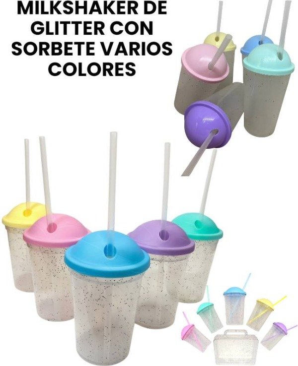 Producto - Vaso MILKSHAKER con GLITTER 300cc