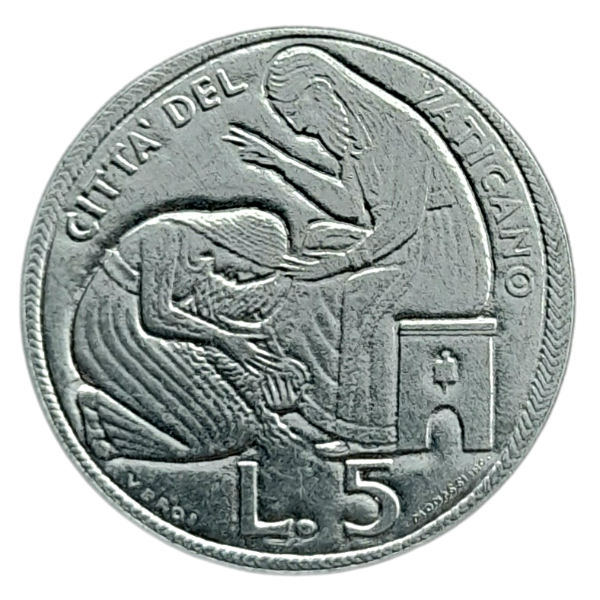 Producto - Vaticano 5 Liras 1975 Año Santo Km#126 Unc