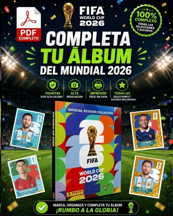 Producto - Pack Pdf Figuritas Mundial 2026 Más Album Para Imprimir