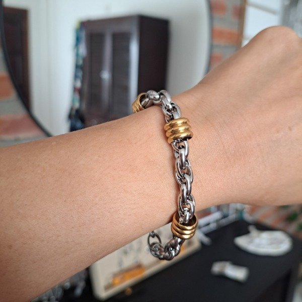 Producto - Pulsera Turbillón Double Dorado   Código: 000540 - 2
