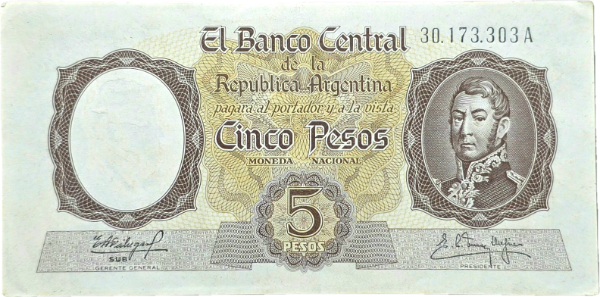 Producto - 5 Pesos Moneda Nacional (Fabregas - Mendez Delfino) Bott.1923 VF+ - 0