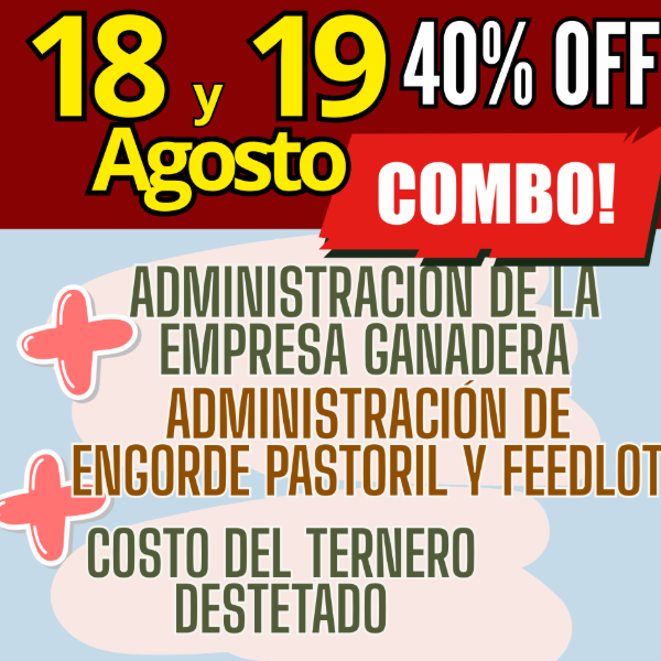 Producto - COMBO 3 CURSOS:Gestión Ganadera + Costo del Ternero + Engorde Pastoril y Feedlot