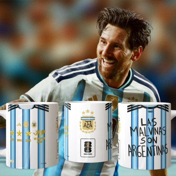 Producto - Plantilla para taza de la camiseta de la selección Argentina WC2026 las malvinas - 2