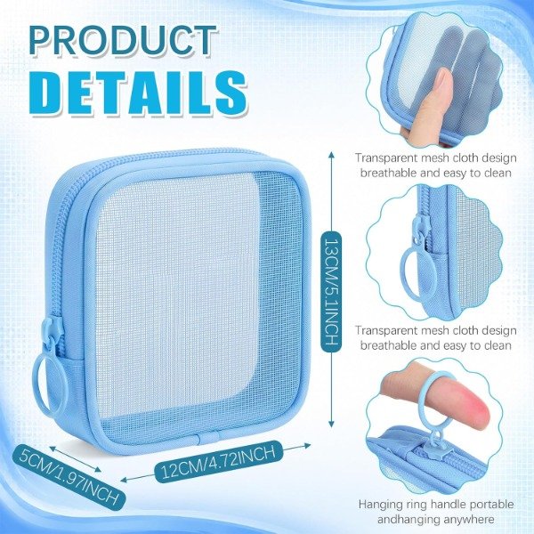 Producto - Mini neceser de malla cuadrado (4 colores) - 1