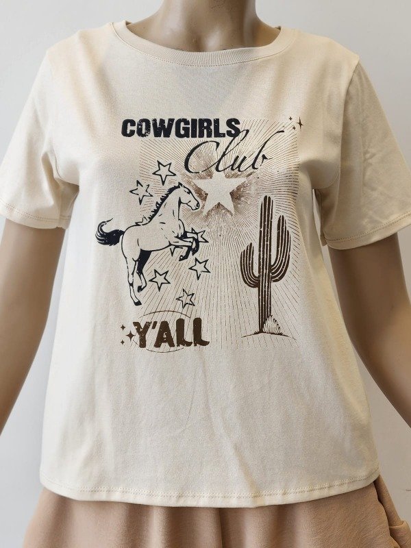 Producto - Remera Algodón 24/1 Estampa "Cowgirls" (Art. 6004)