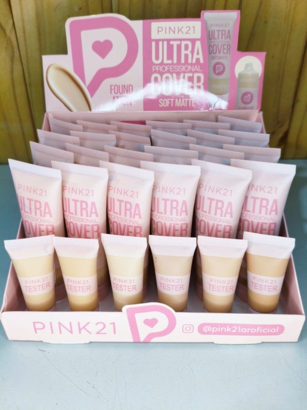 Producto - Base liquida PINK 21 ultra cover x6u. - 1