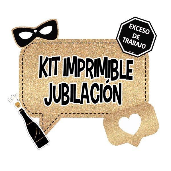 Producto - PHOTO PROPS JUBILACION GLITTER DORADO