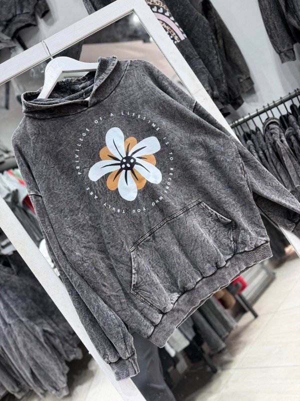 Buzo Batik Flor Blanco