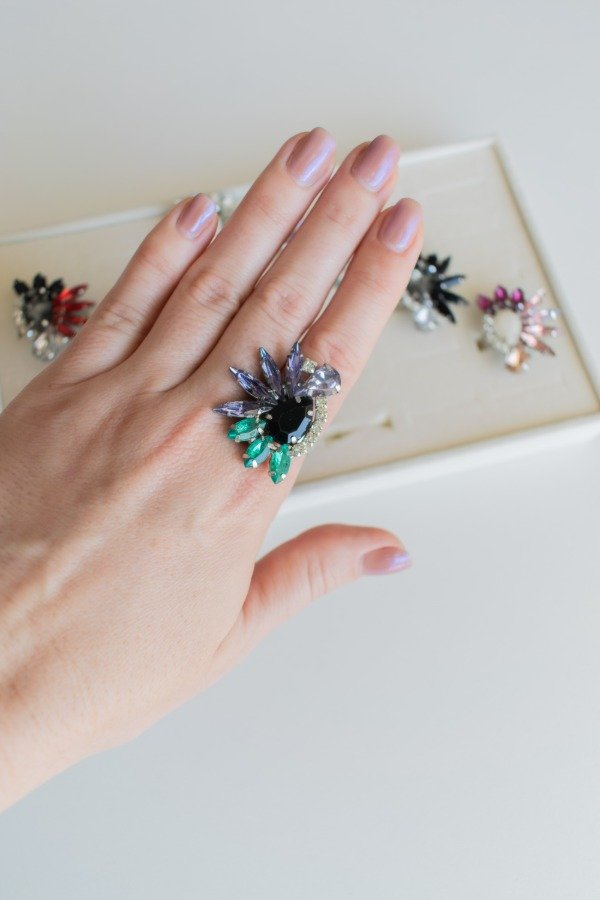 Producto - Anillo . verde y violeta