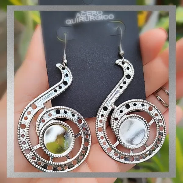 Producto - Aros colgantes grandes ondeado