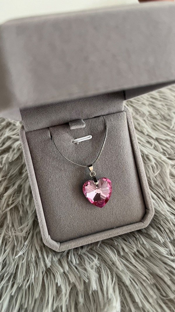 Producto - Collar corazón cristal rosa - 1