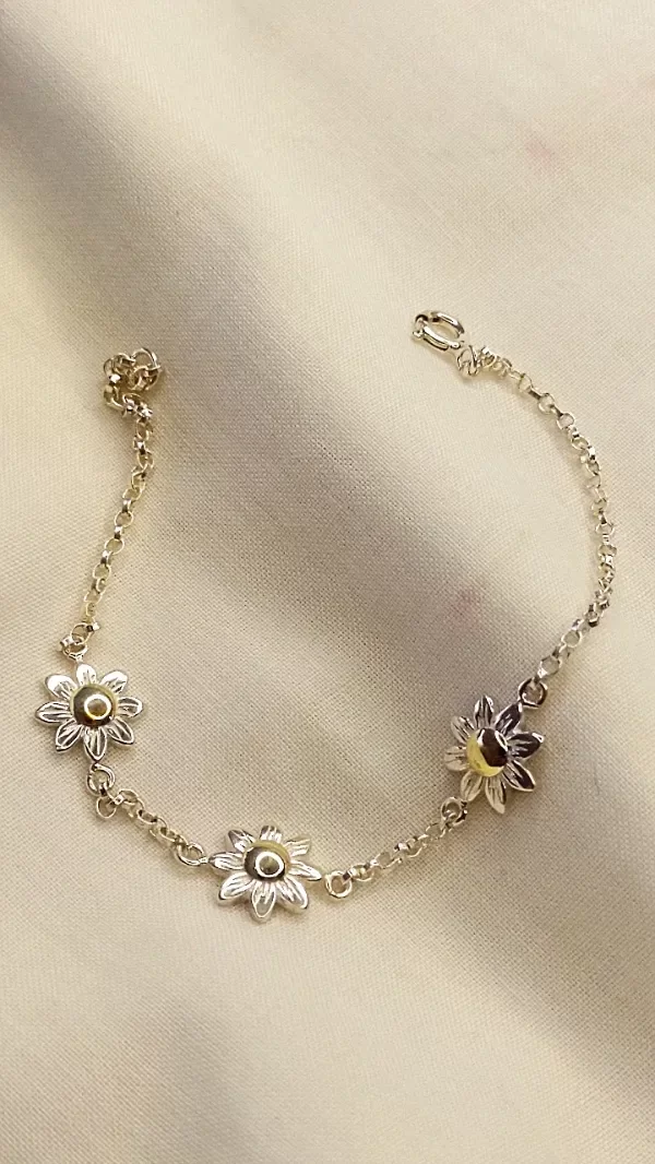 Producto - Pulsera plata y oro Margaritas