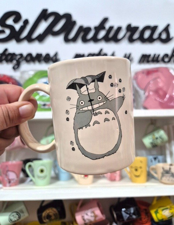 Producto - Taza recta color  Totoro paraguas